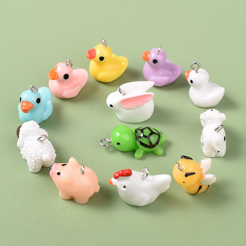 5g Weight Pendant Jewelry Making Type 1.8cm Jewelry Making Size DIY Jewelry Accessories Classification 1 Piece Quantity Resin Material Rabbit, Dog, Duck Pattern Epoxy Design Cartoon Style, Cute, Sweet Style 1 Piece 1.8cm Resin Rabbit Dog Duck Pendant 2