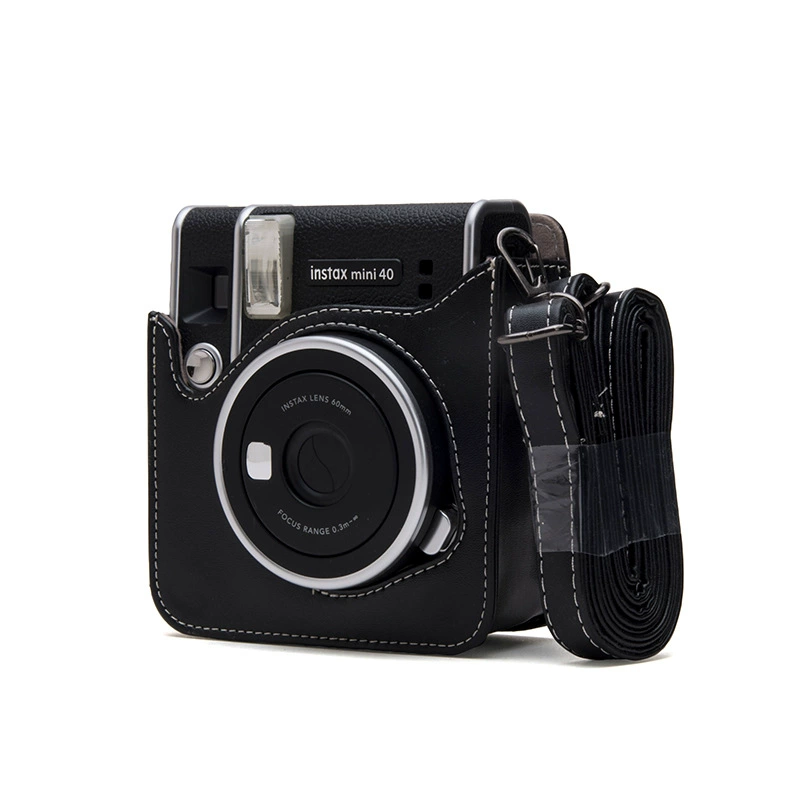 Защитный чехол для камеры (Polaroid) под камеры в стиле Instax — компактный с плечевым ремнем, черный/коричневый
