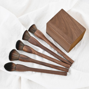 Wholesale Black Walnut Manicure Dust Brush Cleaning Sweep Antique Makeup Brush Pot Brush Animal Hair Imitation Gray Squirrel Hair