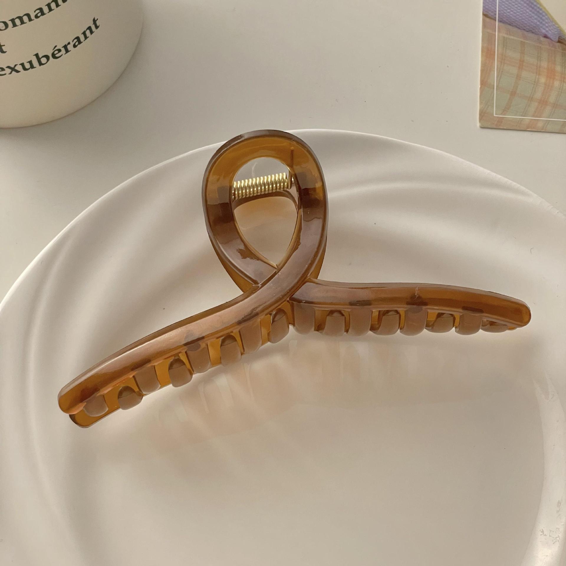 Clip de pelo marrón grande Nueva horquilla cuadrada accesorios para el cabello clip de horquilla simple Cabeza trasera clip de pelo clip de tiburón tocado