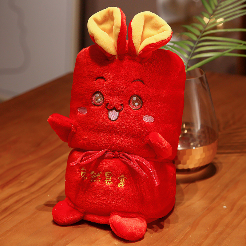 Lucky conejo dibujos animados felpa rollo manta Oficina siesta manta de franela aire acondicionado sola manta de almacenamiento