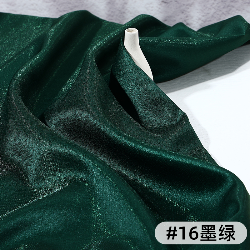 Tela de satén de corteza Tela de satén de textura muscular de brillo Traje antiguo Hanfu Falda de cara de caballo Tela de ropa decorativa de color sólido image 19