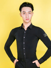 拉丁舞服男士舞蹈服上衣摩登舞成人舞蹈练功服衬衫DA799