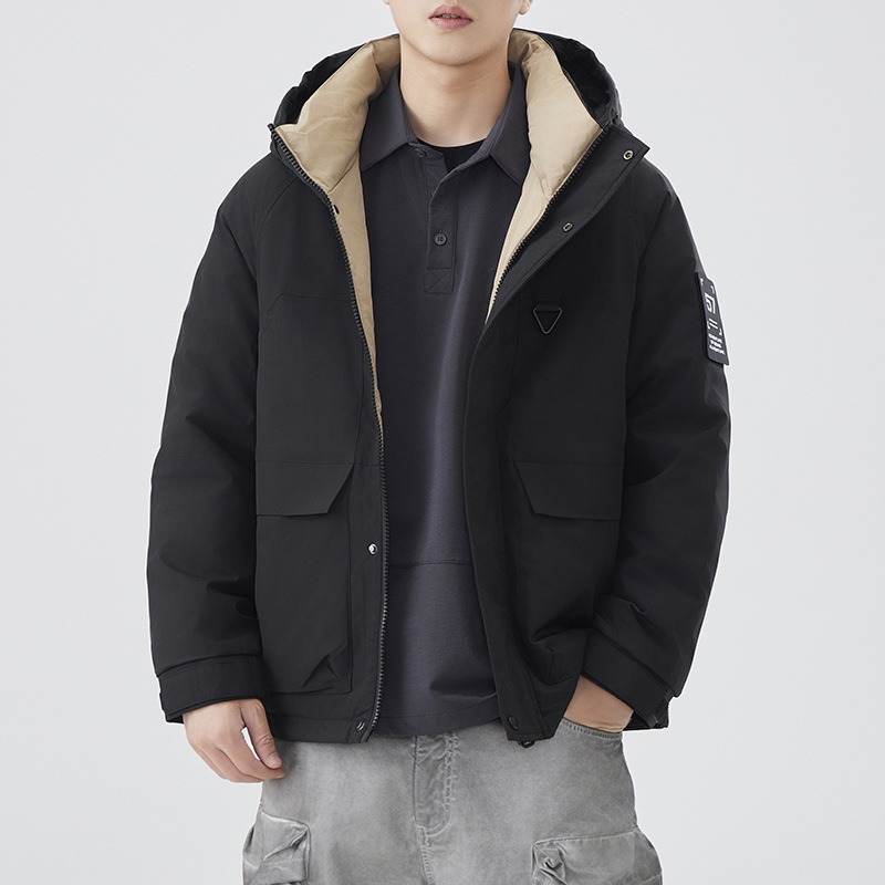 Men's velvet Japanese travel keep warm down jacket