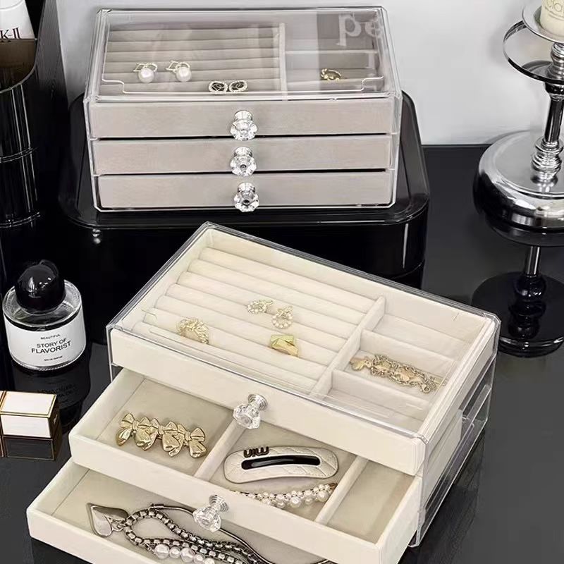 [2024 nuevo producto] cajón multicapa caja de joyería de lana orejas brazalete estante de almacenamiento caja de exhibición de joyería