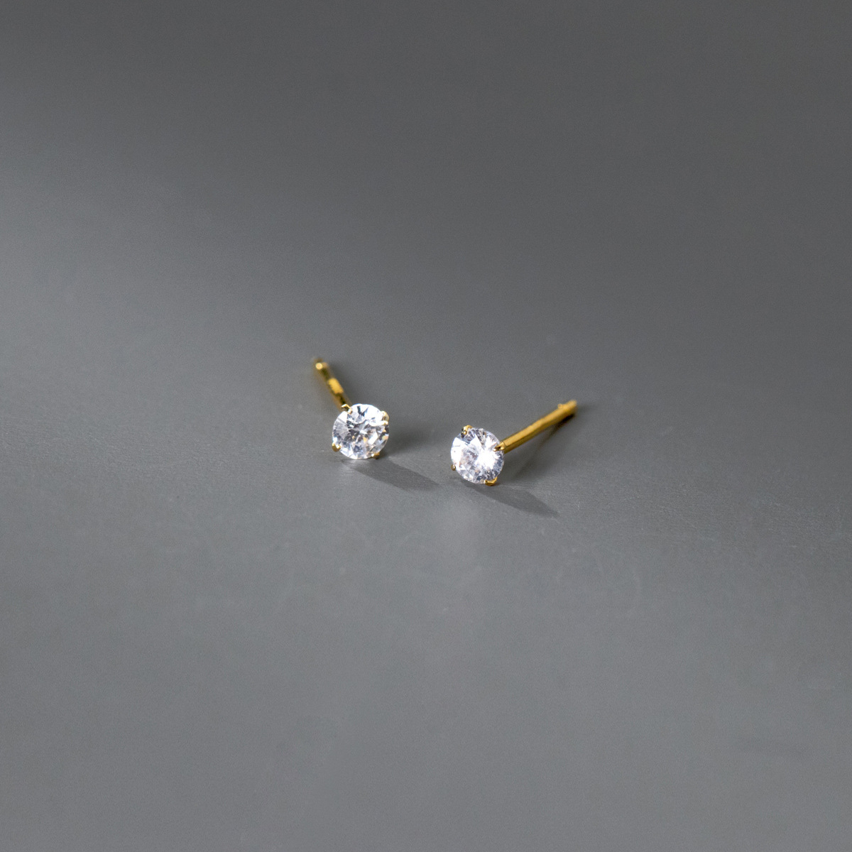 Zircon Inlay Material 1 Pair 925 Sterling Silver Zircon Solid Color Ear Studs
