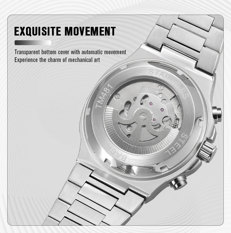 Forsining Automatic Men's Mechanical Watch Hollow Flywheel Design_voghion.com