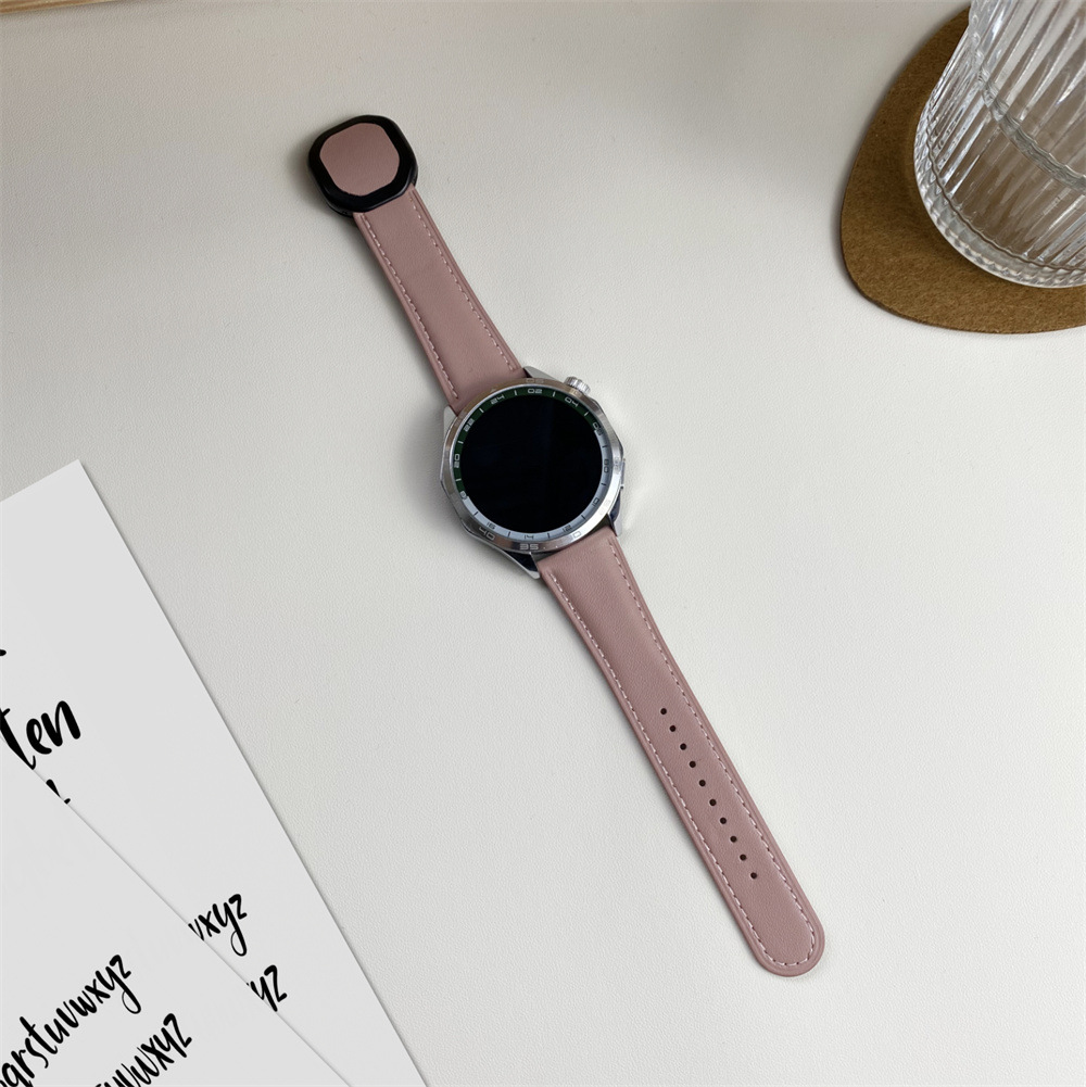 Sobib Samsungi ja Huawei moodsa stiiliga kellarihmadele, 20 mm ja 22 mm, Nautiluse magnetilise kokkupandava pandlaga nahast kellarihmadele._voghion.com