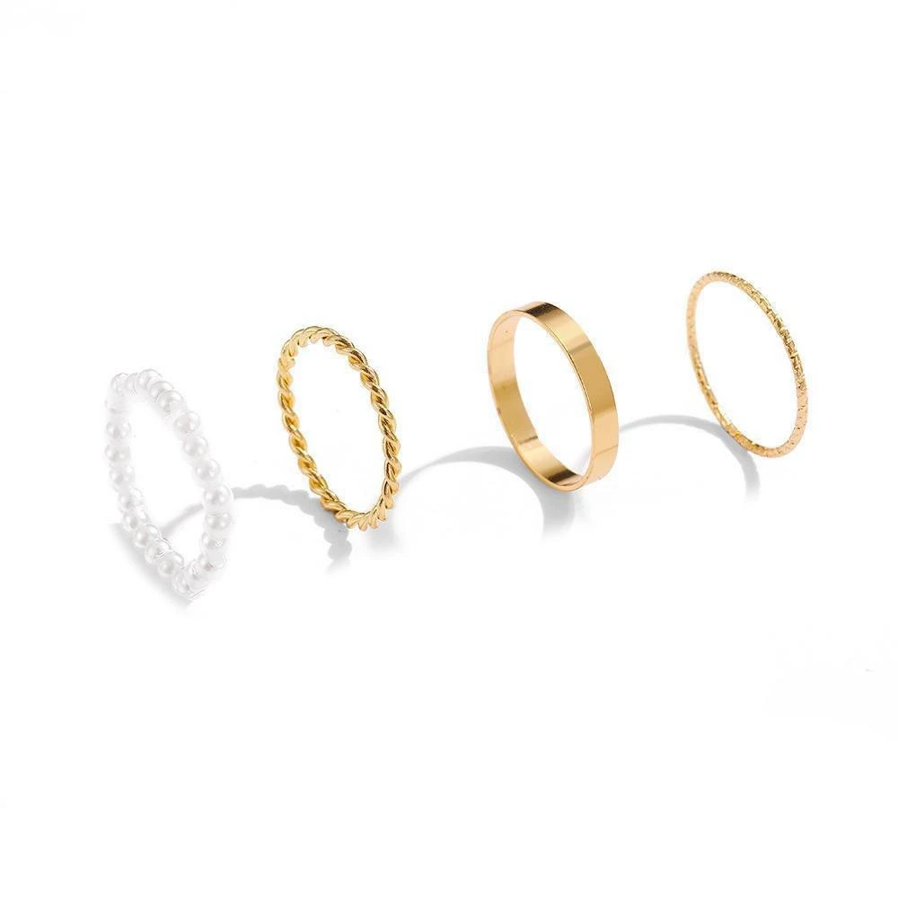 Ring multi-joint set, European style, metal adjustable stackable rings, assorted designs