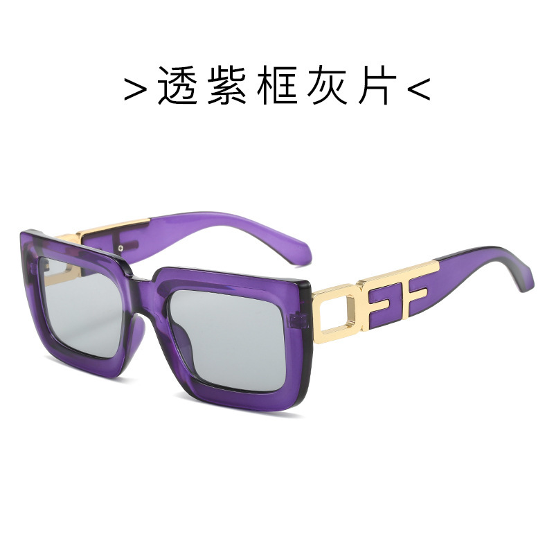 欧美新款时尚太阳镜男女跨境个性金属复古墨镜摩登走秀款华丽眼镜|undefined