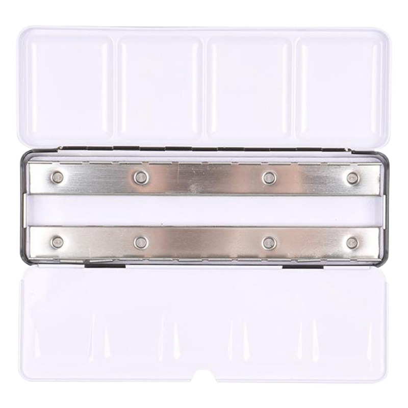 Pintura de acuarela sólida caja vacía negro pesado esmalte pintura de acuarela embalaje caja de hierro a cuadros pequeños 12 colores 24 colores 48 colores