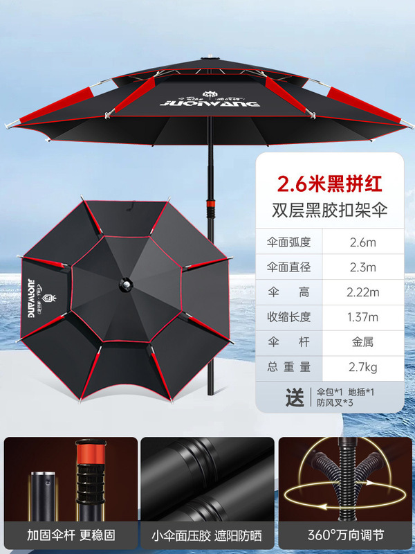 2025新款钓鱼伞户外专用拐杖大钓伞防暴雨加厚防晒防雨垂钓遮阳伞|undefined