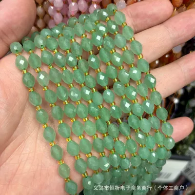 6x8mm rice-shaped crystal tiger's eye, Zərgərlik ara hissələri - green-aventurine-8x6mm-approximately-18-beads-per-strand-short-style