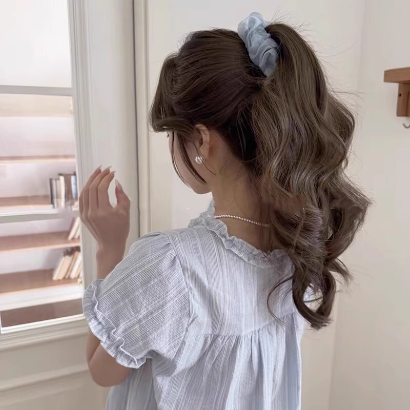 メッシュプリーツバナナクリップ、大きなふわふわヘアボリュームポニーテールクリップ、後頭部の半分に結ばれたヘアクリップ、2025新しい縦型クリップ|undefined