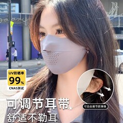 氷糸日焼け止めマスク紫外線防止女性夏の薄い通気性高颜値保護目尻マスク2025新型