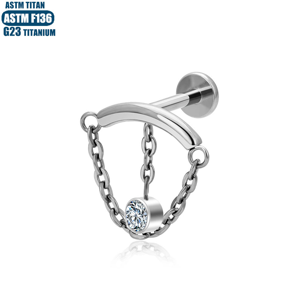 Pointed titanium steel lip stud product view