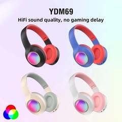 YDM69新款无线蓝牙耳机头戴灯光游戏耳麦手机跨境现货厂家直销