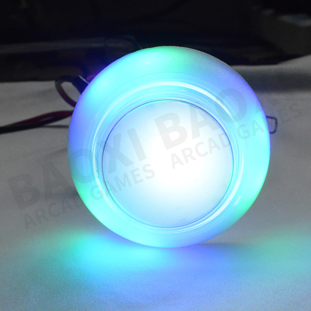 Colorful and cool illuminated buttons for arcade games, 60mm, 75mm, and 85mm, suitable for claw machines and prize machines.