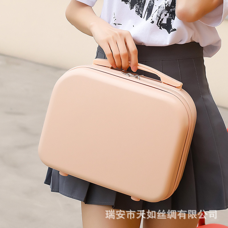 Hand luggage 14 inch cosmetic case with hand gift storage suitcase mini password luggage gift box logo wholesale