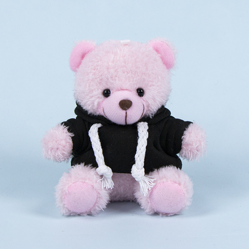 Lindo osito llavero colgante regalo creativo muñecas de peluche vestidas osito de peluche colgante de mochilas escolares para parejas
