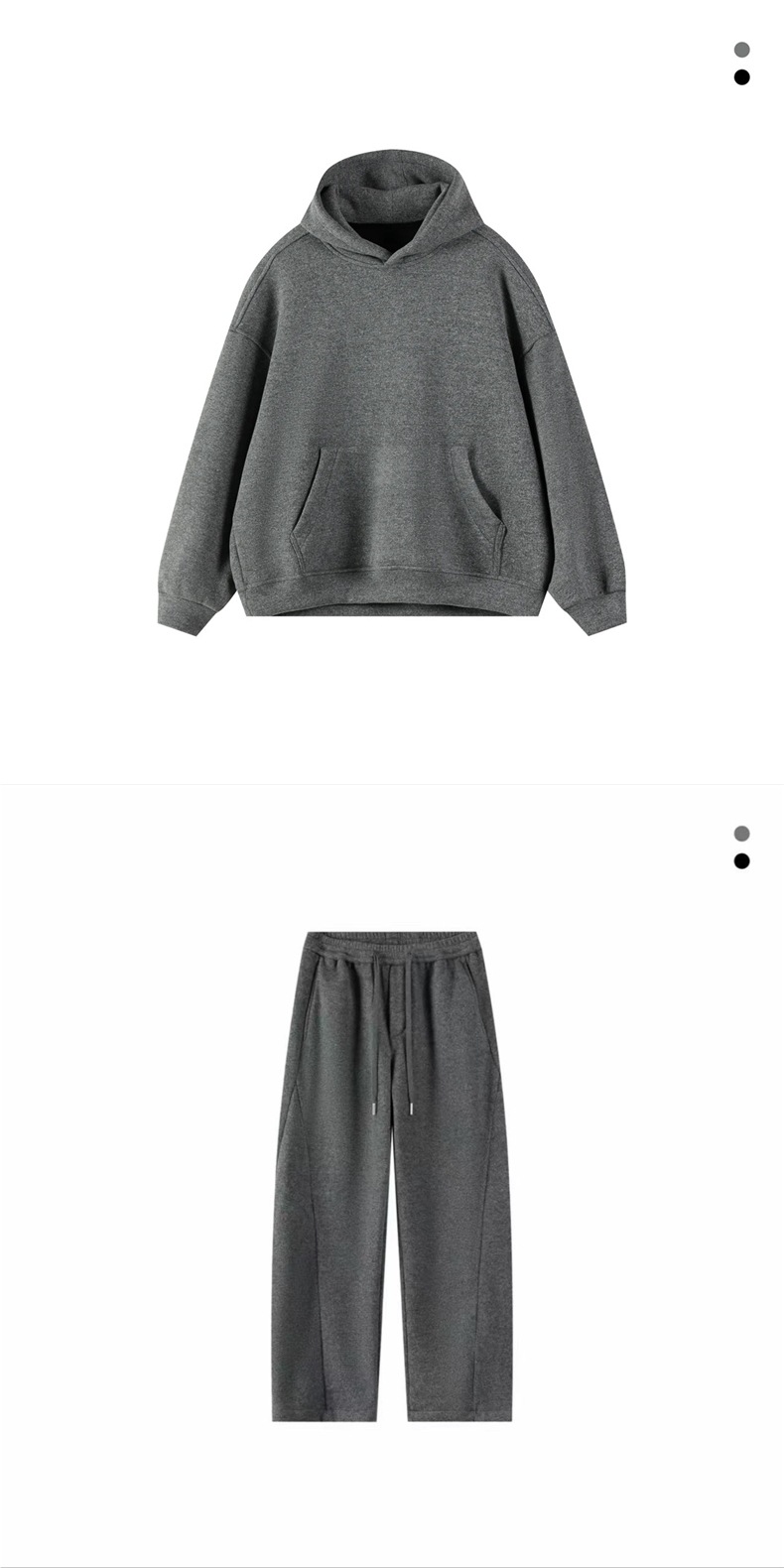 Men's Kangaroo Hooded Sweatshirt Solid Colour Fleece Hoodie_voghion.com