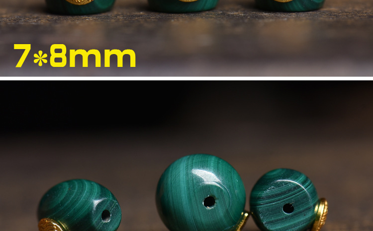 Natural Malachite Spacer Beads, Waist Beads, Top Beads, Zaki Lam Patch Inlay DIY Semi-Finished Loose Beads Accessories Jewelry