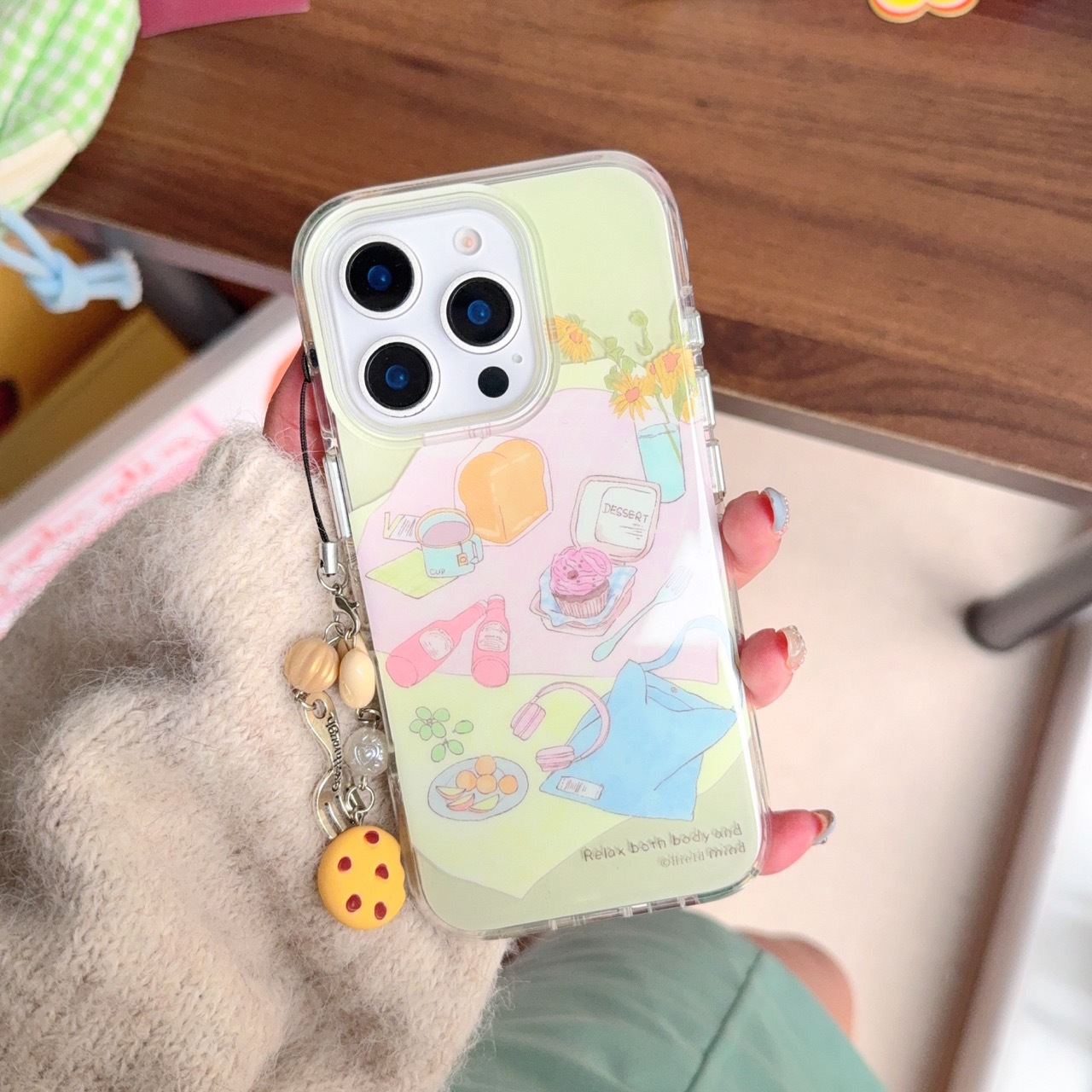 Postre de picnic de verano coreano para Apple 16ProMax funda para teléfono móvil 15Pro New 14/13P Girls 15Pro