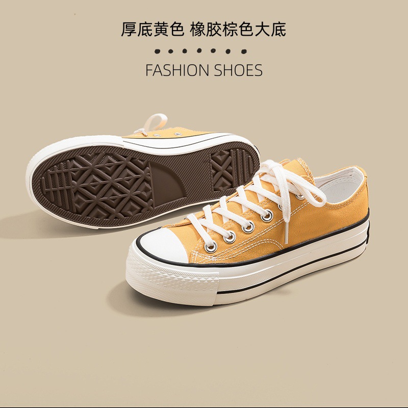 Japón Okazama Kuryu arroz grueso con suela elevada zapatos de lona rosa para niñas estudiantes coreanas con suela de goma vulcanizada.