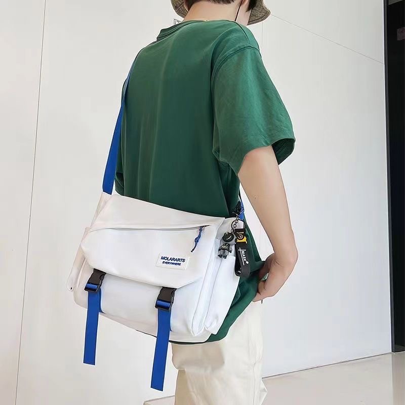 2024 primavera nuevo estudiante universitario pareja clase bolsa de lona diario cercanías simple crossbody mochila