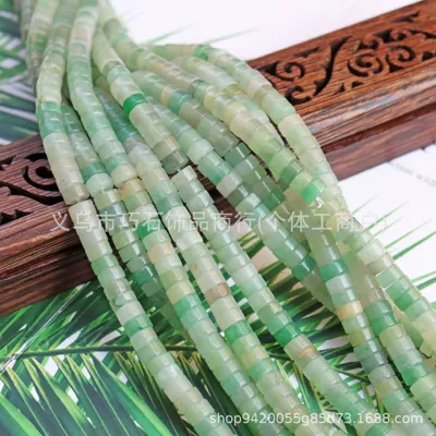 Natural Agate Red Pattern Turquoise: Zərgərlik ara hissələri - natural-green-aventurine-36mm