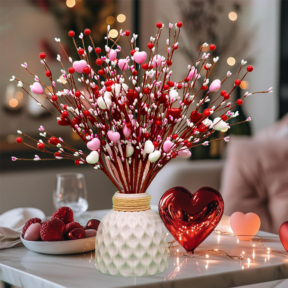 8 amazonas rojo en forma de corazón enchufe de baya boda decoración de vasijas para el hogar Día de San Valentín