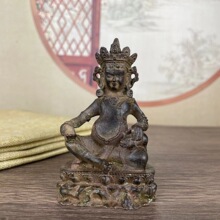 黄财神黄铜泥金藏佛仿古铜器佛像客厅佛堂桌面供奉装饰工艺品摆件