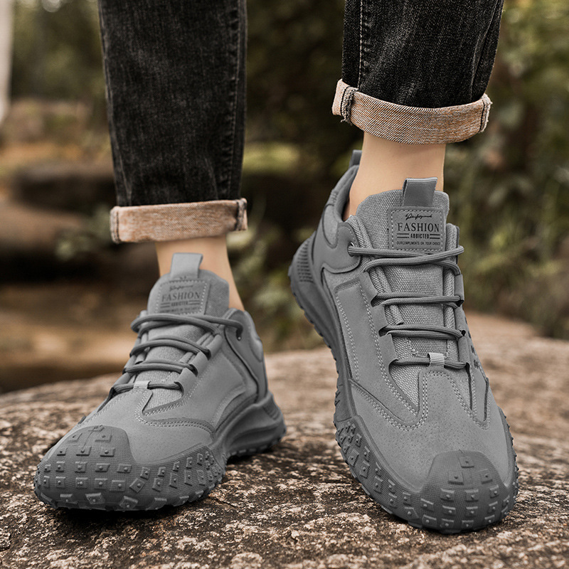 Zapatos de protección laboral para hombre, botas de trabajo retro transpirables de primavera, zapatos de trabajo para obras de construcción, botas de senderismo deportivas para exteriores para hombre
