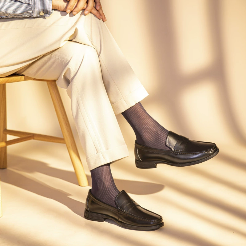 (Доставка в течение 48 часов) Кожаная обувь Мужские летние деловые официальные лоферы Натуральная кожа Повседневная воловья кожа в британском стиле