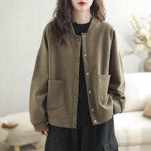 剪标专柜品牌复古长袖棒球服外套女秋冬宽松显瘦休闲外搭上衣