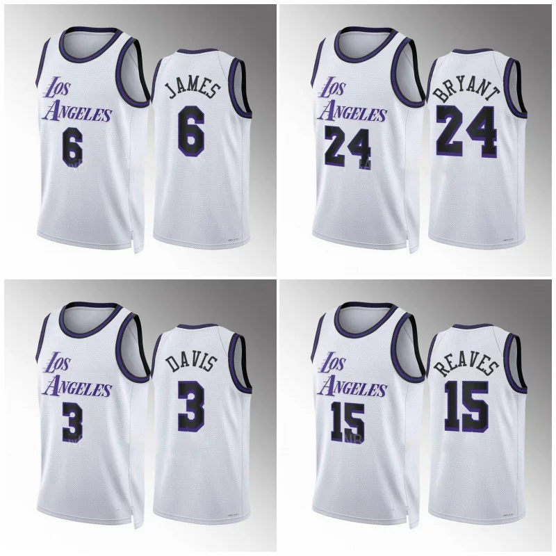 23 сезон Лейкерс City Edition Hot Pressed Jersey №6 Джеймс №24 Коби №3 Дэвис баскетбольный костюм