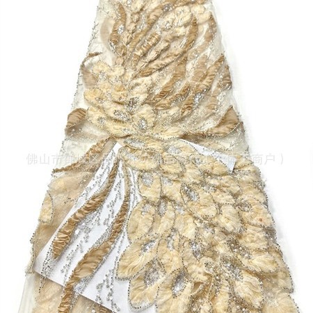 Nueva industria pesada tridimensional tela de encaje moda lindos cosplay flores de hadas vestido tela image 1