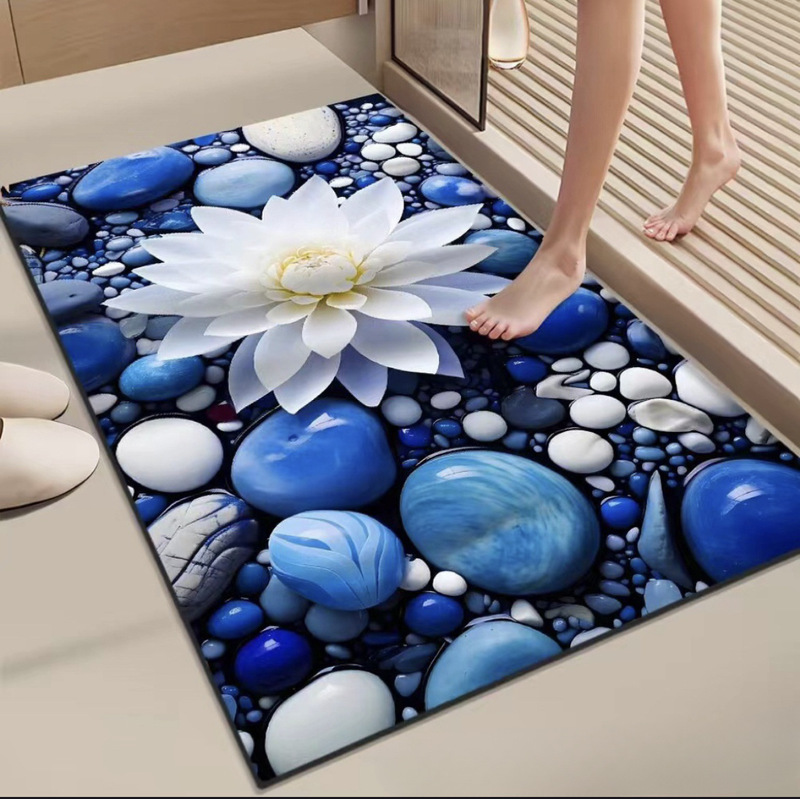 Creative Pebble Butterfly Diatom Mud Water-Absorbent Quick-Drying Foot Mat Bathroom Kitchen Stain-Resistant Non-Slip Bathroom Floor Mat Creative Pebble Butterfly Diatom Mud Water-Absorbent Quick-Drying Foot Mat Bathroom Kitchen Stain-Resistant Non-Slip Bathroom Floor Mat