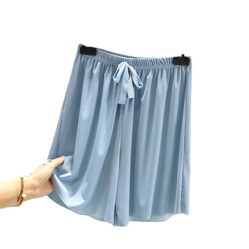 Summer Ice Silk Thin Edge Casual Home Shorts for Women Loose Plus Size Home Cool Sleep Pants - Korean Version