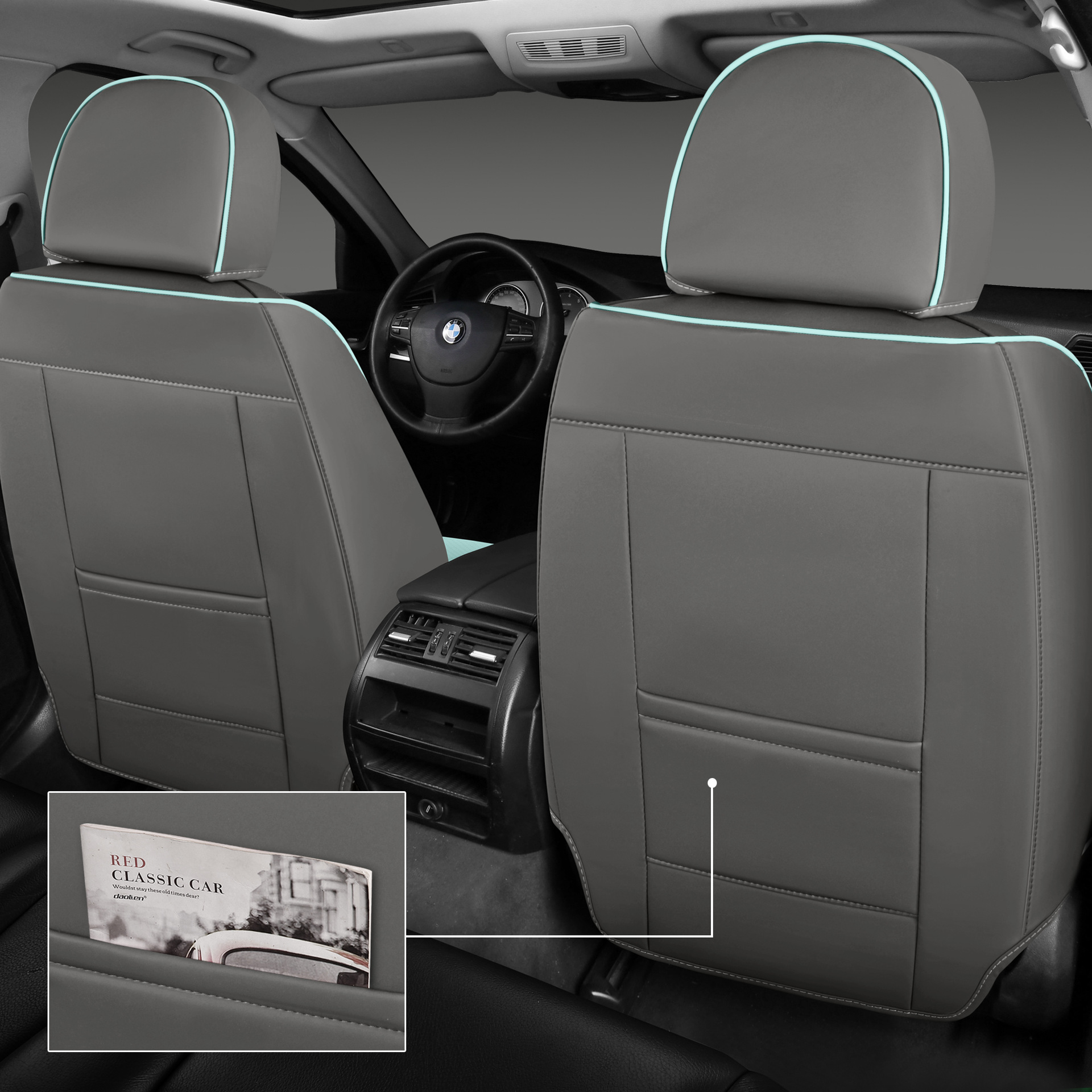 9D Full-Coverage Car Seat Cover, Universal for All Seasons, Breathable and Ventilated for Summer, Perforated Leather Seat Cover, Comfortable Car Cushion
