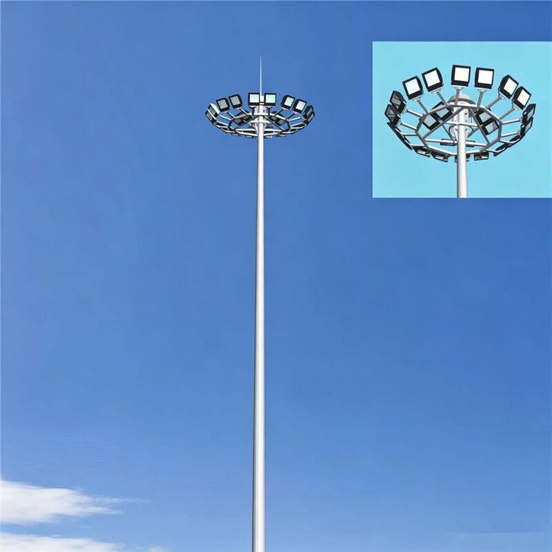 Outdoor Lighting Project Street Light Poles High Pole Light Combination Set for Stadium Square Football Field 25m Adjustable High Pole Light