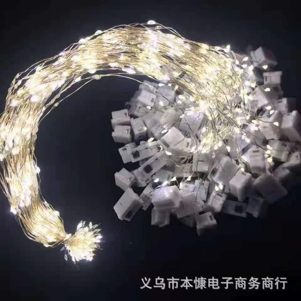 Guirnalda de luces LED de cable de cobre, tres niveles de brillo, decoración para pasteles/flores/estrellas