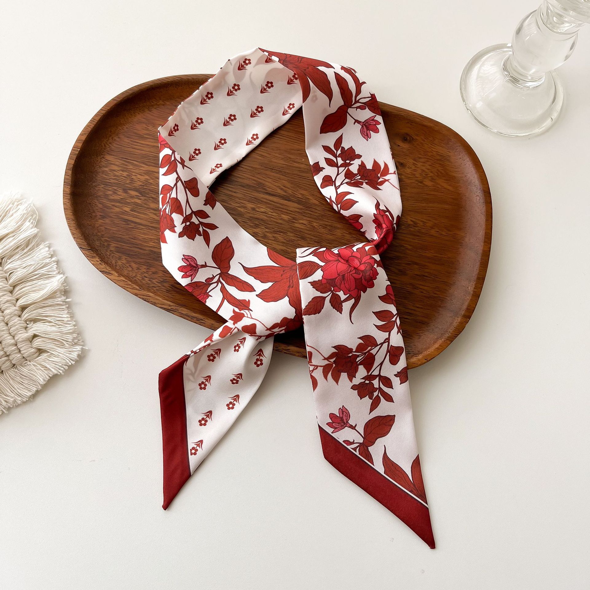 Foulard in seta da donna nastro decorativo per borsa e capelli_voghion.com