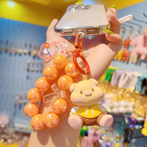 Little rabbit creative face toot little animal keychain pendant female cute couple key chain bag mobile phone pendant wholesale