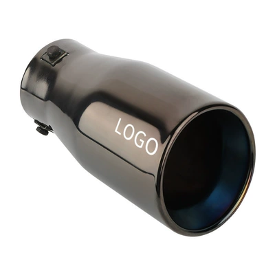 pipe muffler car tail throat — Exhaust pipe - double-layer-thickened-gun-black-bevel-with-label-imported-76mm