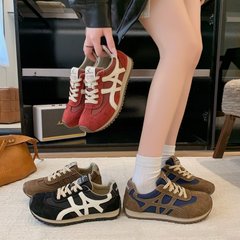 欧洲站复古丑萌平底德训鞋女2025秋季新款休闲运动舒适跑步阿甘鞋