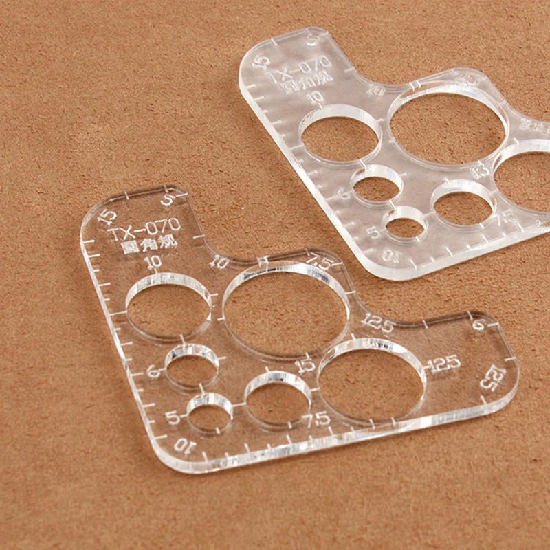 Прозрачный акриловый круглый шаблон R-фут округлая строчка линейка ручной работы кожаный стиль узор рисунок линейка