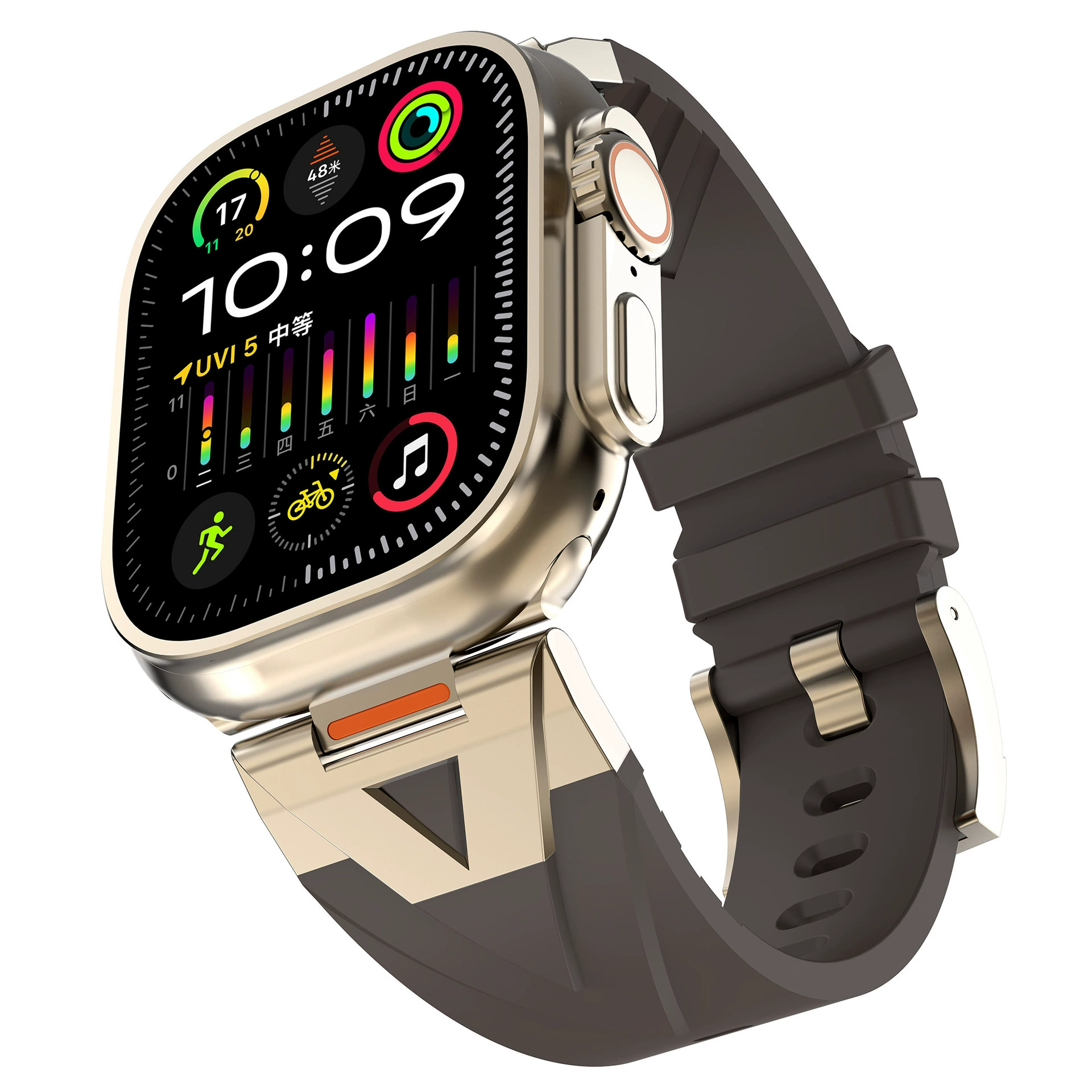 Подходящий ремешок для iwatch 10-го поколения, универсальный ремешок для Apple, ремешок для Apple Watch Commander из металла и силикона