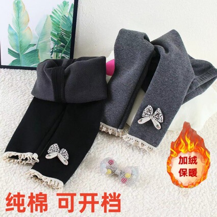 New Thicker Warm Pajama Bottoms for Girls, Children's Winter Warmth Outerwear, Baby Girl Set for Autumn and Winter