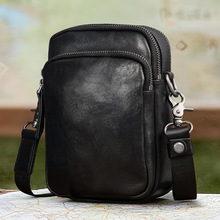 男士斜挎包真皮头层牛皮韩版休闲复古质感单肩包男包现货一件代发